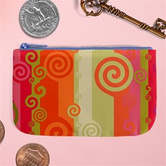 Ring Kringel Background Abstract Red Large Coin Purse by Mariart