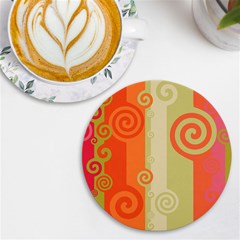 Ring Kringel Background Abstract Red Uv Print Round Tile Coaster