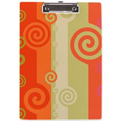 Ring Kringel Background Abstract Red A4 Acrylic Clipboard by Mariart