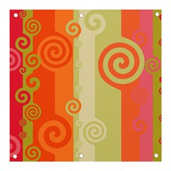 Ring Kringel Background Abstract Red Banner And Sign 3  X 3  by Mariart