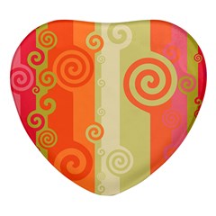 Ring Kringel Background Abstract Red Heart Glass Fridge Magnet (4 Pack) by Mariart