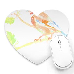 Bird Lover T- Shirtbird T- Shirt (12) Heart Mousepad by EnriqueJohnson