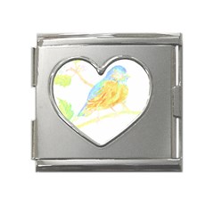 Bird Lover T- Shirtbird T- Shirt (22) Mega Link Heart Italian Charm (18mm)