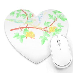 Bird Lover T- Shirtbird T- Shirt (23) Heart Mousepad by EnriqueJohnson