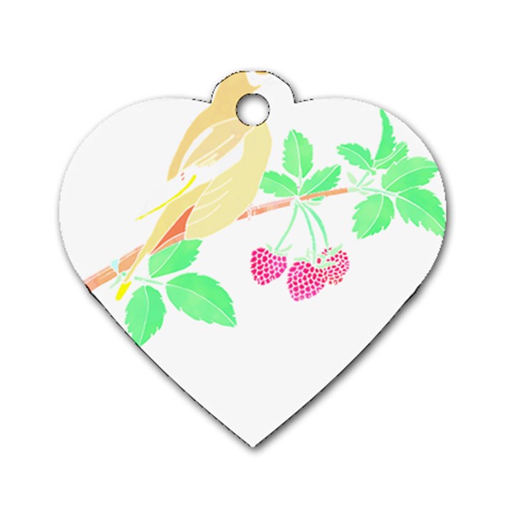 Bird Lover T- Shirtbird T- Shirt (26) Dog Tag Heart (One Side)