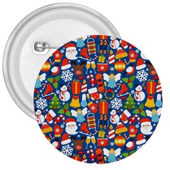 Winter Seamless Pattern 3  Buttons by uniart180623