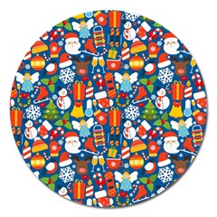 Winter Seamless Pattern Magnet 5  (round) by uniart180623