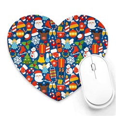 Winter Seamless Pattern Heart Mousepad by uniart180623