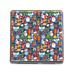 Winter Seamless Pattern Memory Card Reader (square 5 Slot) by uniart180623