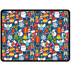 Winter Seamless Pattern Two Sides Fleece Blanket (large)