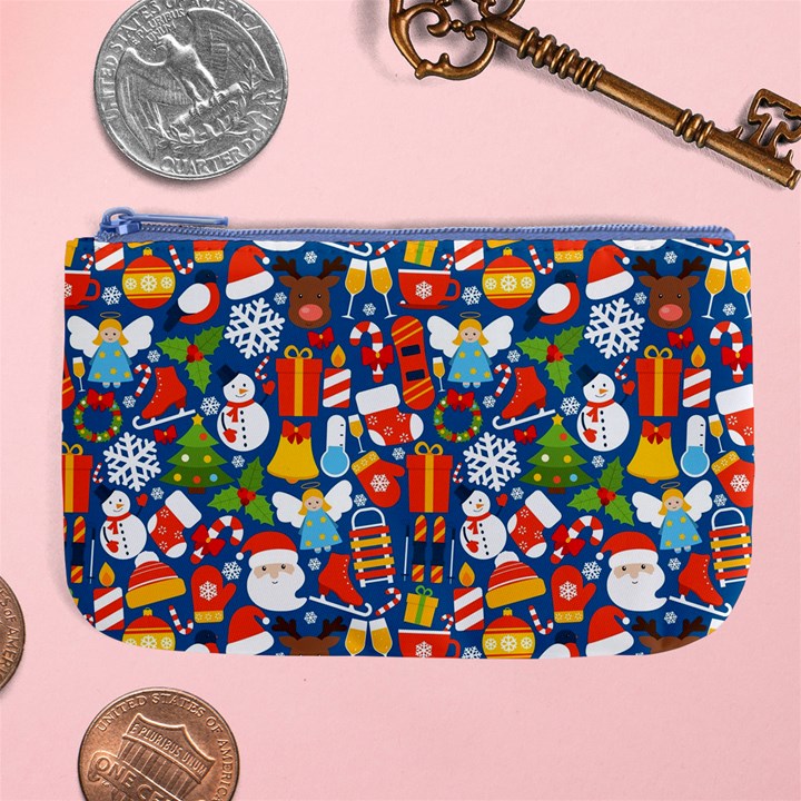 Winter Seamless Pattern Large Coin Purse