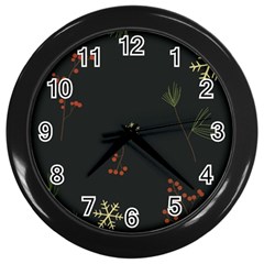 Festive Season Christmas Paper Wall Clock (black) by uniart180623