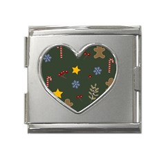 Christmas Party Pattern Design Mega Link Heart Italian Charm (18mm)