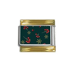 Christmas Festive Season Background Gold Trim Italian Charm (9mm) by uniart180623