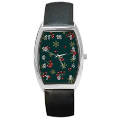 Christmas Festive Season Background Barrel Style Metal Watch by uniart180623