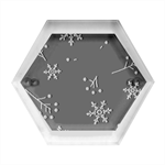 Christmas Festive Season Background Hexagon Wood Jewelry Box Front