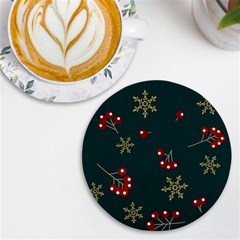 Christmas Festive Season Background Uv Print Round Tile Coaster by uniart180623