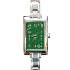 Christmas December Background Rectangle Italian Charm Watch by uniart180623