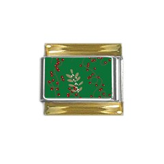 Christmas December Background Gold Trim Italian Charm (9mm) by uniart180623