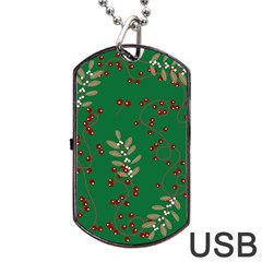 Christmas December Background Dog Tag Usb Flash (two Sides) by uniart180623