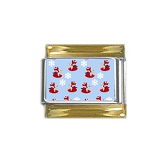 Christmas Background Pattern Gold Trim Italian Charm (9mm) by uniart180623