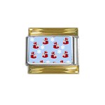 Christmas Background Pattern Gold Trim Italian Charm (9mm) Front