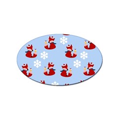 Christmas Background Pattern Sticker (oval) by uniart180623