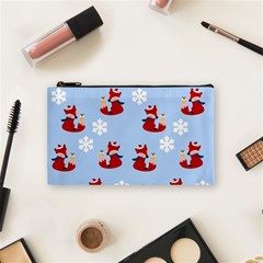 Christmas Background Pattern Cosmetic Bag (small) by uniart180623