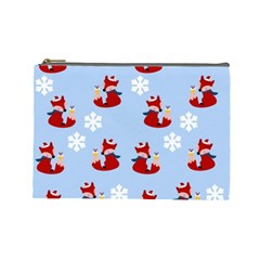 Christmas Background Pattern Cosmetic Bag (large)