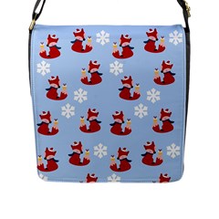 Christmas Background Pattern Flap Closure Messenger Bag (l) by uniart180623