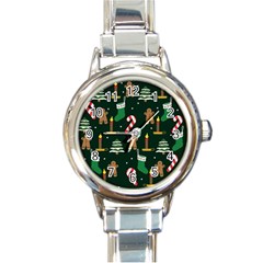 Pattern Christmas Gift Round Italian Charm Watch by uniart180623