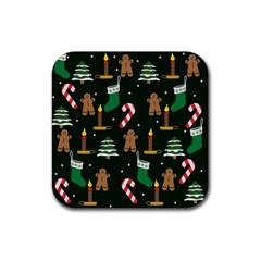 Pattern Christmas Gift Rubber Coaster (square) by uniart180623