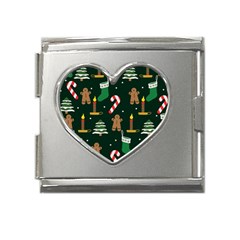 Pattern Christmas Gift Mega Link Heart Italian Charm (18mm) by uniart180623