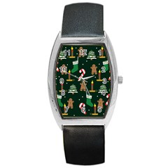 Pattern Christmas Gift Barrel Style Metal Watch by uniart180623