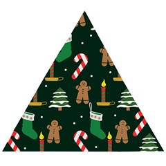 Pattern Christmas Gift Wooden Puzzle Triangle by uniart180623