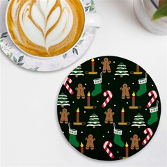 Pattern Christmas Gift Uv Print Round Tile Coaster by uniart180623