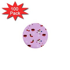 Christmas Xmas Background Design Pattern 1  Mini Buttons (100 Pack)  by uniart180623