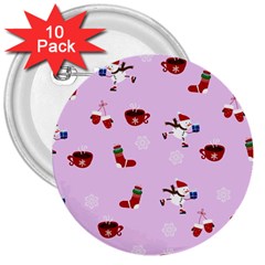 Christmas Xmas Background Design Pattern 3  Buttons (10 Pack)  by uniart180623