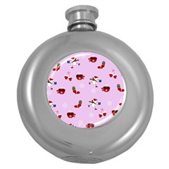 Christmas Xmas Background Design Pattern Round Hip Flask (5 Oz) by uniart180623