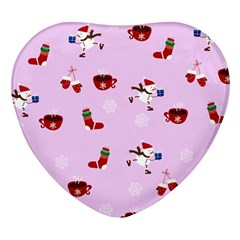 Christmas Xmas Background Design Pattern Heart Glass Fridge Magnet (4 Pack) by uniart180623