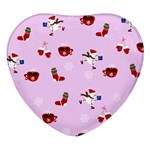 Christmas Xmas Background Design Pattern Heart Glass Fridge Magnet (4 pack) Front