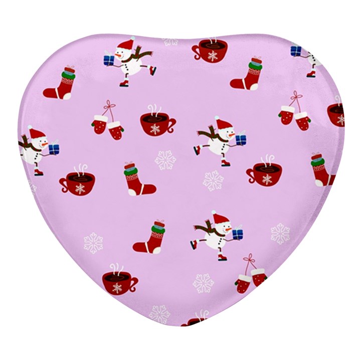 Christmas Xmas Background Design Pattern Heart Glass Fridge Magnet (4 pack)