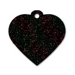 Confetti Star Dot Christmas Dog Tag Heart (one Side) by uniart180623