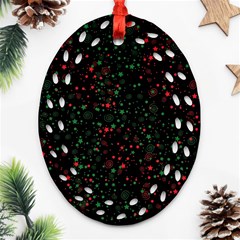 Confetti Star Dot Christmas Ornament (oval Filigree) by uniart180623