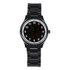 Confetti Star Dot Christmas Stainless Steel Round Watch by uniart180623