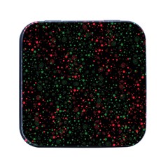 Confetti Star Dot Christmas Square Metal Box (black) by uniart180623