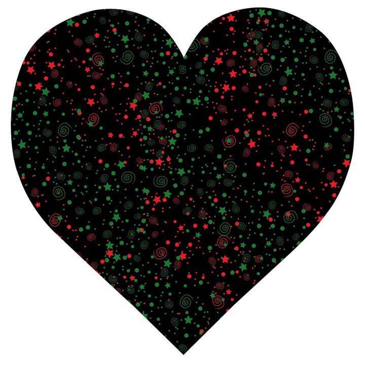 Confetti Star Dot Christmas Wooden Puzzle Heart