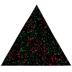 Confetti Star Dot Christmas Wooden Puzzle Triangle by uniart180623