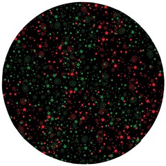 Confetti Star Dot Christmas Wooden Puzzle Round by uniart180623