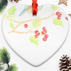 Bird Lover T- Shirtbird T- Shirt (35) Heart Ornament (Two Sides)